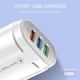 thumbnail image 3 of Enchufe de EE. UU. Cargador USB de 3 puertos QC3.0 Adaptador de carga rápida para teléfono de pared (Blanco), 3 of 6