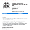 thumbnail image 2 of Rear Brake Pad and Rotor Kit - Compatible with 2000 - 2003 BMW 540i Base 2001 2002, 2 of 2