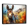 thumbnail image 2 of Designart "Patchwork Pastures of Donkey I" Animals Framed Wall Art - Modern Farmhouse Brown Donkey Hallway Framed Wall Art Decor, 2 of 6