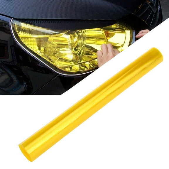 LULULION Durable Yellow Vinyl Car Headlight Tint Film Self Adhesive Waterproof
