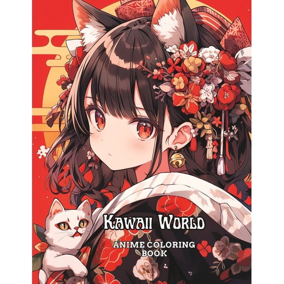 Kawaii World: Anime Coloring Book (Paperback)