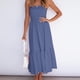 thumbnail image 4 of Vestido largo de fiesta sin tirantes informal de color sólido bohemio de verano para mujer Fridja  qw2223, 4 of 5