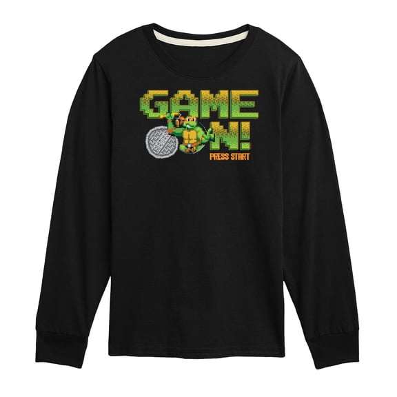 Teenage Muntant Ninja Turtles - Game On Mike - Toddler And Youth Long Sleeve Graphic T-Shirt