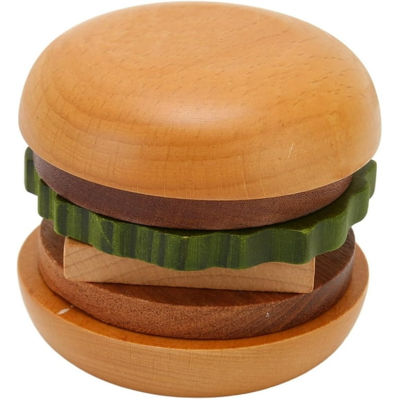 Hamburger Coaster Set, Fun Coasters Set for Drinks, Novelty Burger Coasters for Coffee Table, Heat Insulation Cute Exquisite Wood Drink Coasters with Magnet for Housewarming Birthday Table Decor