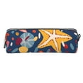 thumbnail image 2 of XMXT Leather Pencil Case, Colorful Starfish Blue Prints Large Capacity Pencil Pouch for Student Teens Women, 2 of 9
