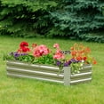thumbnail image 2 of Sunnydaze Galvanized Rectangle Raised Garden Bed - 4' x 2' x 1' - Silver, 2 of 8