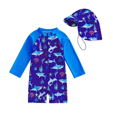 MZXELPRJD Girls Swimsuit Cover up Long Sleeve Print Zip up Swimsuit Set for Toddler Baby Boys Beach 3t Boy Clothes Toddler Bathing Suits Tween Bikini