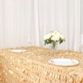 thumbnail image 3 of Balsa Circle 90" x 132" Champagne Leaf Petals Taffeta Rectangle Tablecloth Reception Catering, 3 of 8