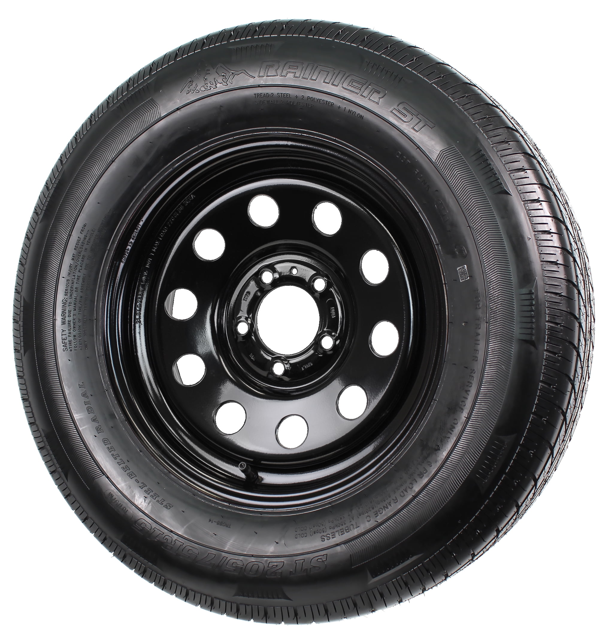 Buy Radial Trailer Tire On Black Rim ST205/75R15 LRC 5 Lug On 4.5