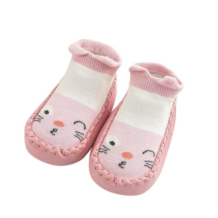 

kpoplk Toddler Slippers Boys Autumn And Winter Cute Children s Toddler Shoes Flat Bottom Non Slip Floor Toddler Sneakers Girls(Pink)