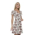 thumbnail image 1 of Women’s A Line Fashion Summer Dress, Retro Triangle Arrangement, Cross Wrap V Neck, 6 Sizes, by Ambesonne, 1 of 2