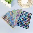 thumbnail image 6 of Jangslng 6 Sheets English Letter Sticker Self-adhesive Vinyl Iridescent Colorful Alphabet Number Punctuation Craft Scrapbooking Bulletin Board Water Bottle Decal DIY Supplies, 6 of 7