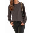 thumbnail image 3 of Blusas de Larga para Mujer, con Cuello Redondo Plisado, Informales, de Negocios, Ropa de Moda. Ceniza de Café XXL, 3 of 6