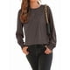 thumbnail image 3 of Blusas de Larga para Mujer, con Cuello Redondo Plisado, Informales, de Negocios, Ropa de Moda. Ceniza de Café M, 3 of 6