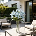thumbnail image 6 of CuiLiyq 6 Pcs Artificial Lily Bouquet, 12.2 Inch Plastic Decorative Flowers Faux Floral for Wedding Home Party Table Centerpiece, Blue, 6 of 6