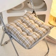 thumbnail image 1 of Yhmxh Cojín cuadrado a cuadros con lazos para silla, cojín grueso para exteriores con capitoné, almohada de suelo suave y transpirable, almohadilla antideslizante para silla de comedor, silla de of, 1 of 5