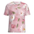 thumbnail image 5 of Floral Colorful Flower Women's T-Shirt Short Sleeve T Shirts Tops Tee Ladies Loose T, 5 of 6