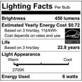 thumbnail image 2 of 6W - G25 Globe LED - 2700K - Medium base - 120V - 6 Pack, 2 of 2