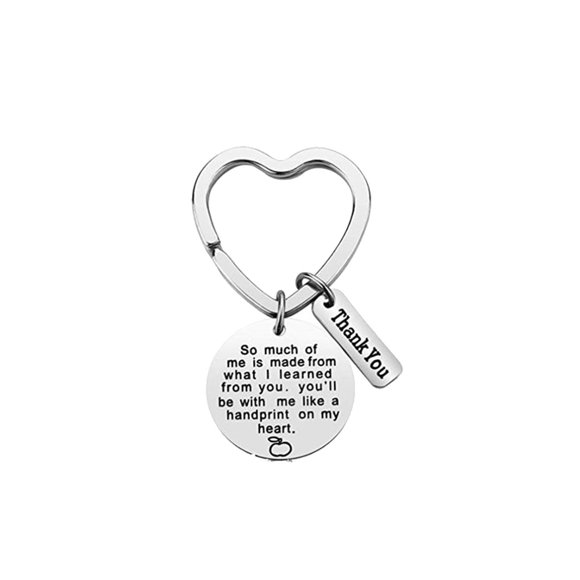 PVCS Teacher Keychain Graduation Gifts 2021 Heart Charm Teacher Appreciation Gift