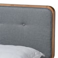 thumbnail image 5 of Baxton Studio Natalia Mid-Century Modern Dark Grey Fabric Upholstered and Ash Walnut Finished Wood Queen Size Platform Bed, 5 of 10