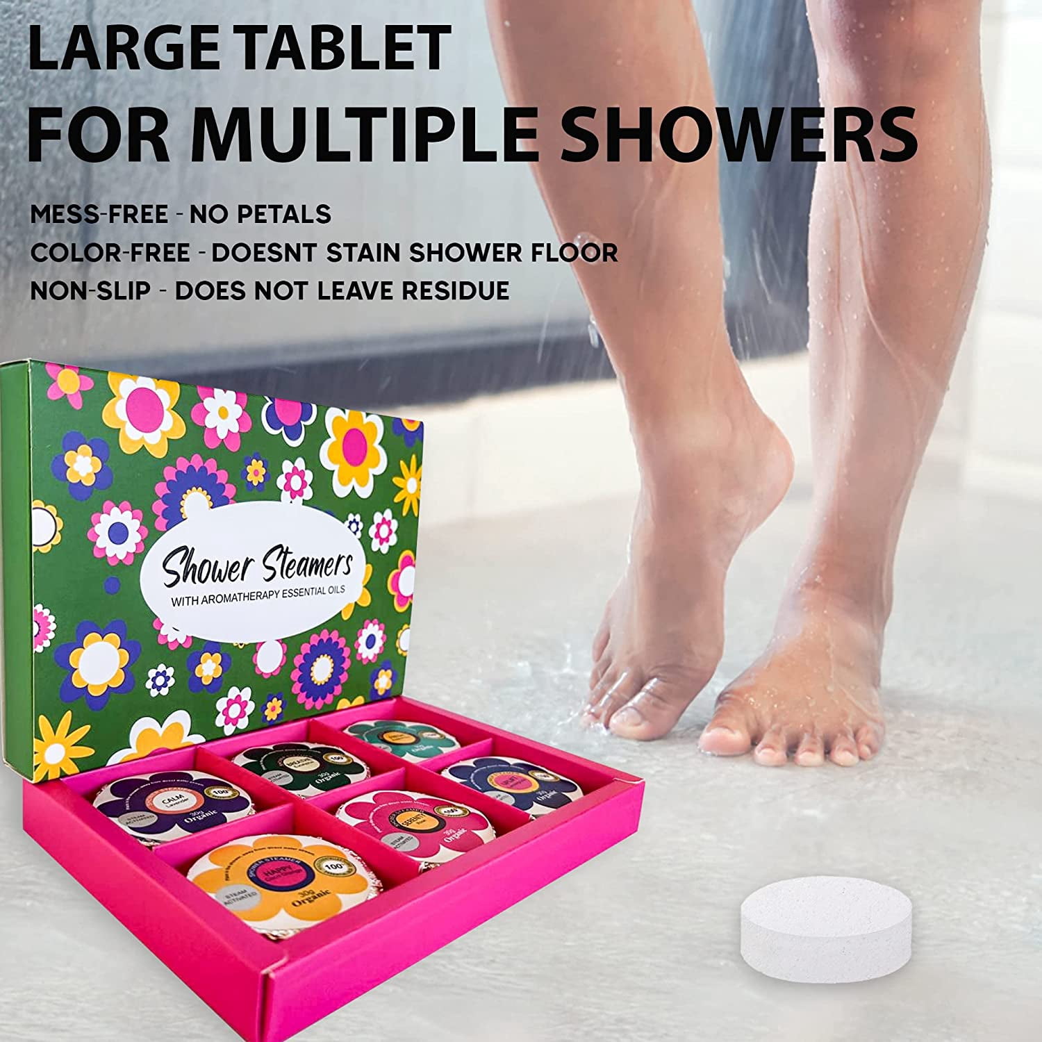 Shower Steamers for Women - 24pc Shower Bombs Aromatherapy Gift Set w/Organic Essential Oils. Shower Melts, Selfcare Gifts for Women