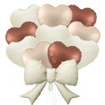 thumbnail image 1 of Set de Globos Kaefsros Corazón Marrón Crema con Moño 10 Piezas, 1 of 7