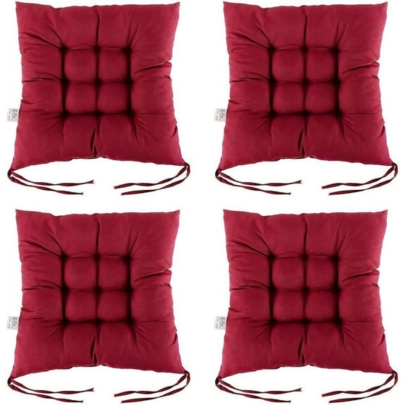 Nvzi Scorpiuse Soft Pearl Cotton Chair Cushions, 15"x15", Red, Set of 4