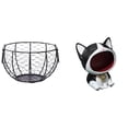thumbnail image 1 of Cesta De Alambre Para Guardar Huevos, Cesta Tejida De Alambre De Hierro, Cesta Rústica Para Frutas Y Verduras, Estatua De Gato, Adorno Artesanal, Cuenco Para Llaves De Entrada, Cuenco Para, 1 of 8
