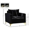 thumbnail image 3 of Meridian Furniture Naomi Velvet Accent Chair in Black, 3 of 7