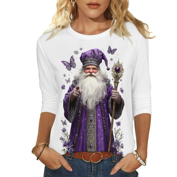 Womens Xmas Sweatshirts Crew Neck Blouses Tops Long Sleeve Christmas Tree Print Shirts Merry Christmas Clothes Trendy 2026 Clothe