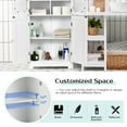 thumbnail image 6 of Giantex Bathroom Storage Cabinet w/Adjustable Shelf, Freestanding Wooden Floor Anti-toppling Device, Pantry Tempered Glass Doors for Kitchen Dining Room & Livingroom, 6 of 10
