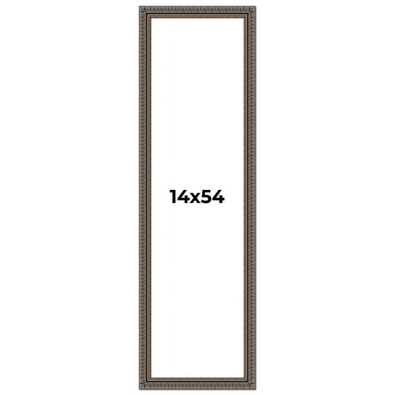 14x54 Frame Black Feather Payton Ornate Solid Wood Picture Frame Width 1.75 Inches | Interior Depth