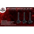 thumbnail image 2 of Ignition Coil Pack Set of 3 - Coil Pack for Toyota Tacoma, 4Runner, Tundra, T100 3.4L V6 Models - Replaces Part# 90919-02212 - Models Years 95, 96, 97, 98, 99, 2000, 2001, 2002, 2003, 2004, 2 of 9