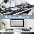 thumbnail image 6 of Leather Keyboard and Mouse Desk Mat Office Desk Accessories Protective Office Desk Decor Desk Pad Mat for Gaming, Work from Home, Office Digital Waves Pattern 16.5" x 35.4", 6 of 9