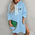 thumbnail image 6 of The Warmy Oversized Hoodie Dress For Women Casual Drawstring Long Sweatshirt With Pocket Fashion Split Hem Long Sleeve Women's plus Size Short Dresses Formal Gowns for Women plus Size plus Size, 6 of 6
