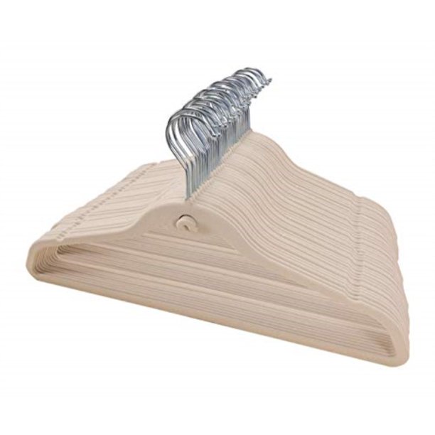 esylife 50 pack cascading velvet hangers with chrome swivel hooks ultra