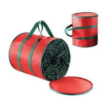 [Hotiary] Christmas Light Storage Bag - with 3 Metal Reels to Store a Lot of Holiday Christmas Lights Bulbs,Tear Proof 600D Oxford Fabric,Reinforced Stitched Handles,Red Color,11.81"*13.78"
