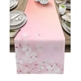 thumbnail image 2 of Spring Pink Peach Cherry Blossom Table Runner Home Wedding Table Mat Centerpieces Decoration Simple and Fresh Dining Tablecloth, 2 of 5
