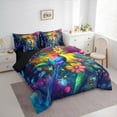 thumbnail image 3 of Manfei Dreamy Cute Hummingbird Bedding Comforter Set 7pcs, Vibrant Groovy Floral Queen Bedding Sets, Kawaii Bird Wildlife Reversible Queen Sheet Sets, Super Cozy Room Decor, 3 of 7