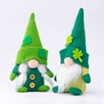 thumbnail image 2 of 2 adornos de peluche de gnomos para el día de San Patricio, gnomos irlandeses verdes, decoración de elfos, adornos de trébol para la mesa del hogar escandinavos hechos a mano, lindos regalos para el, 2 of 5