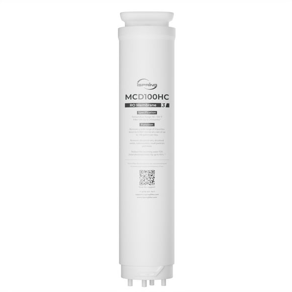 iSpring MCD100HC RO Membrane Replacement Filter for RCD100HCG Countertop Reverse Osmosis System, Replacement Cycle: Up to 24 Months