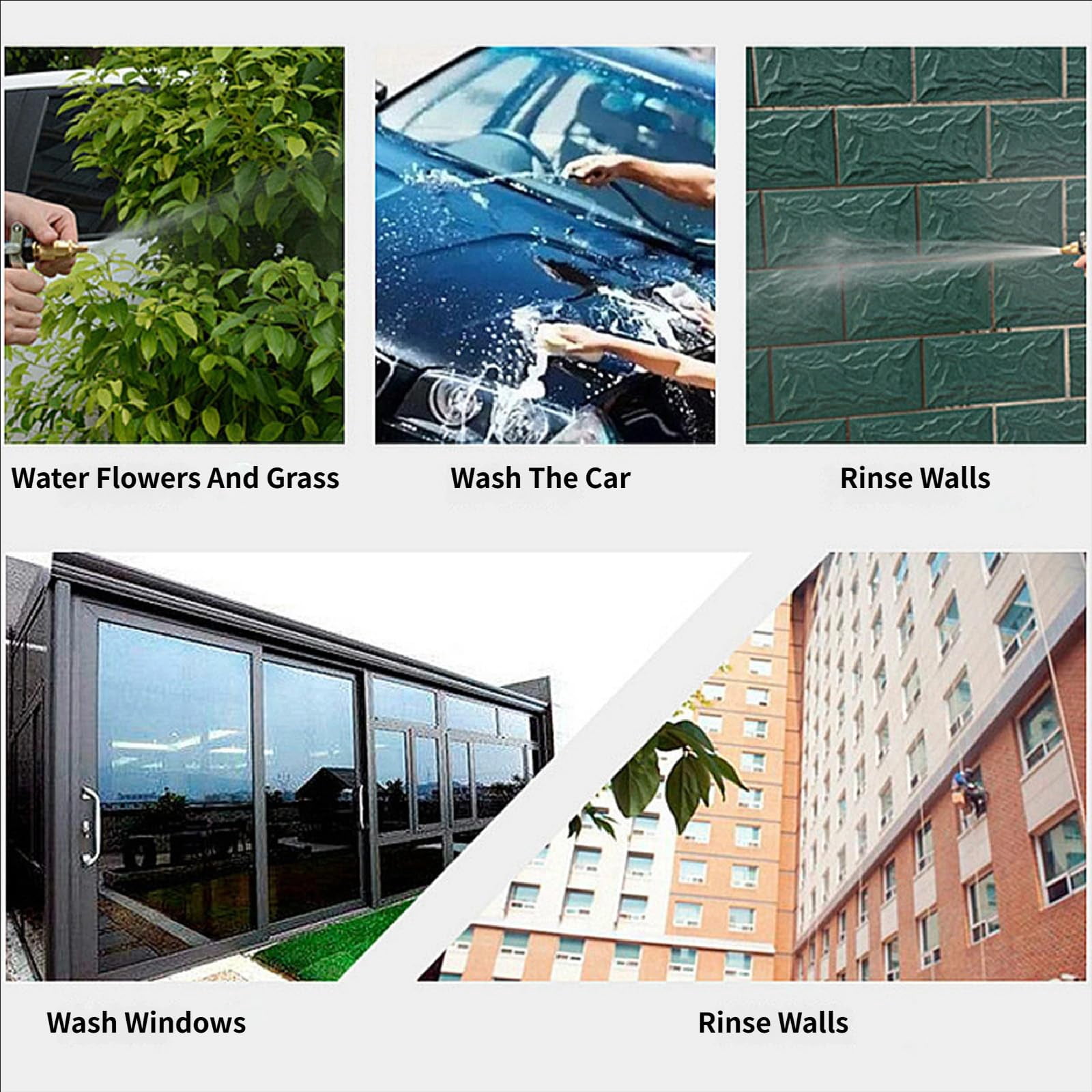 Home High-Pressure Car Wash Water Gun with Booster Nozzle and Hose, 3-in-1 Portable Handheld Water Sprayer Nozzle, 3 Modes, for Watering Plants and Vegetables, and Car Washing