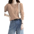 thumbnail image 2 of Womens Long Sleeve Button Up Knit Cardigan Light-Bodied 2026 Crewneck Button Down Sweaters for Women XXL, 2 of 7