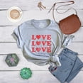 thumbnail image 4 of Womens Love Love Love Hearts T Shirt Cute Valentines Day Tee Womens Graphic Tees, 4 of 7