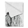 thumbnail image 2 of Animal Soft Flannel Fleece Throw Blanket, Engraved Inspired Artwork of a Horse Head on a Plain Background, Cozy Plush for Indoor and Outdoor Use, 50" x 60", Charcoal Grey and White, by Ambesonne, 2 of 5