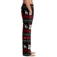 thumbnail image 3 of Fabrcox Christmas Elk Printed S-2xl Men's Slim Fit Pajama Pants Elastic Waist Drawstring Lounge Bottoms Straight Leg Light Weight Women Loungewear with Pockets Black XXL, 3 of 4