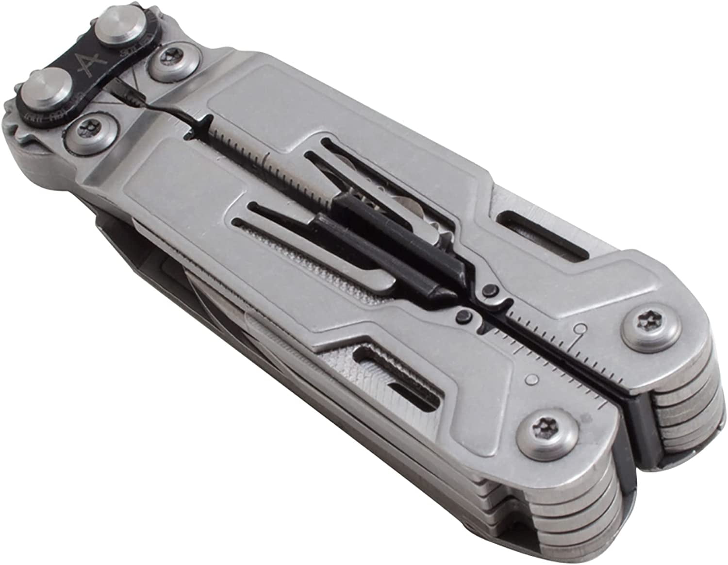 PowerPint Mini Com Stainless Steel Multi-Tool |18 Lightweight Specialty Tools & Multitool Pliers Pocket Knife, Stone Wash