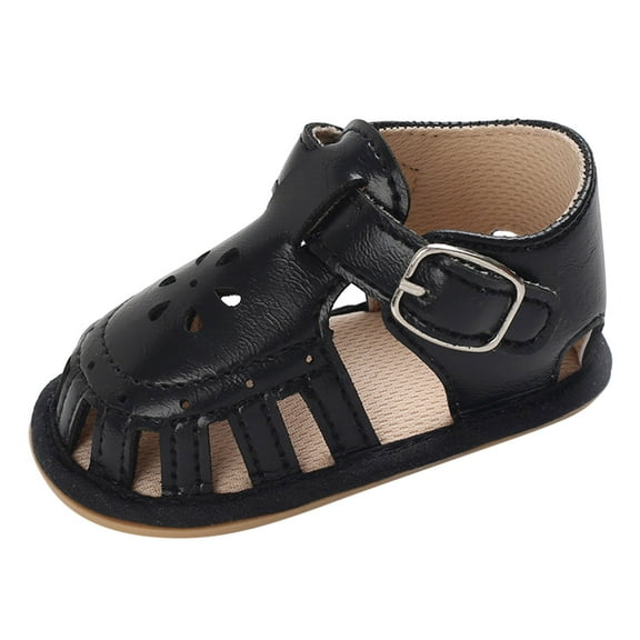 Ketyyh-chn99 Kids Sandals Summer Beach Shoe Outdoor Casual Flower Slipper Rubber Sole Toddler First Walker Princess Dress Flats Black,4