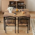 thumbnail image 4 of 5-Piece Dining Set for 4, Retro Industrial Table & 4 Chairs in Rustic Brown for Small Spaces & Breakfast Nooks, 4 of 6