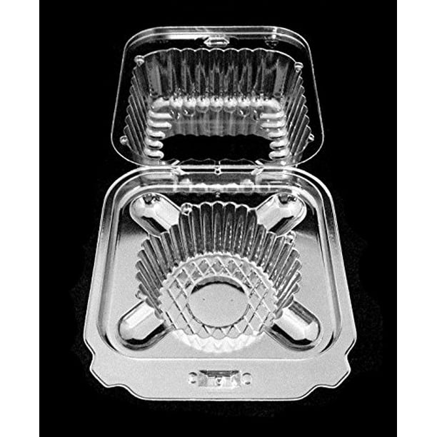 ParPak Single Cavity Clear Hinged Cupcake Holder Muffin Ramekin